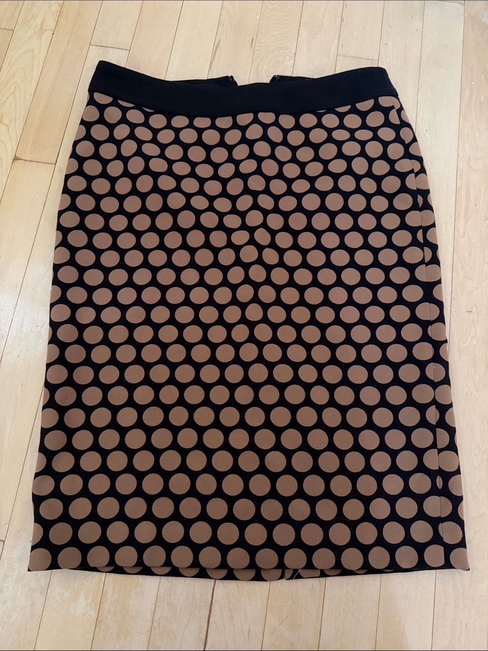 Talbots Black and Brown Polka Dot Pencil Skirt